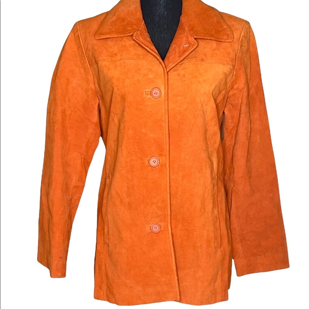 Cuero Orange Leather Jacket.